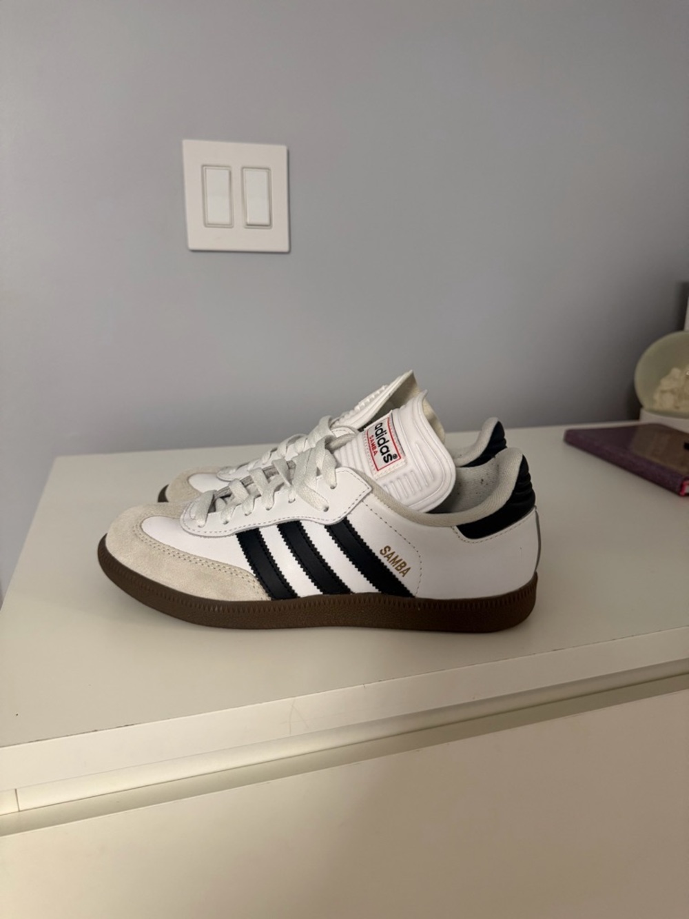adidas Samba Sneakers in White, Black and Brown